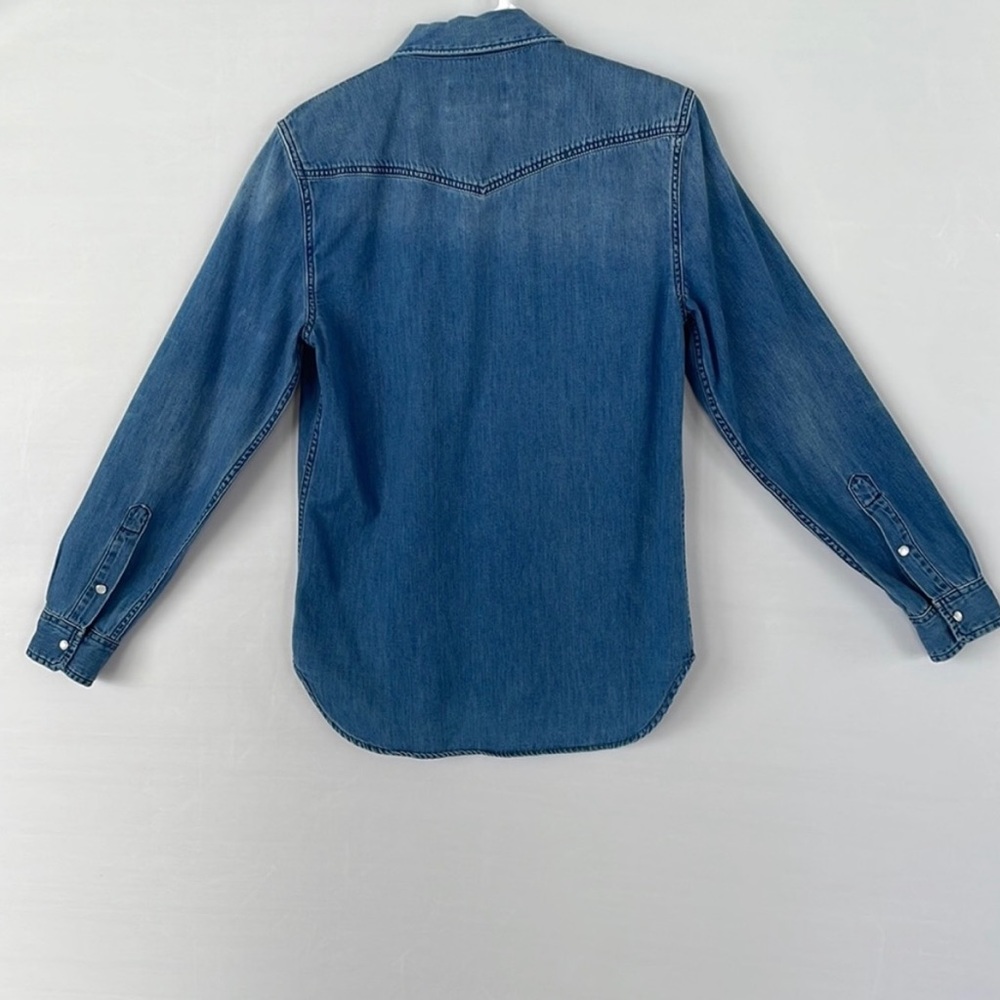 7 For all Mankind Mens Denim Snap Shirt - Picture 14 of 16